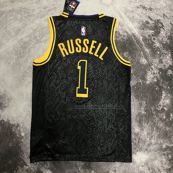 Camiseta Los Angeles Lakers D'Angelo Russell NO 1 Mamba 2021-22 Negro